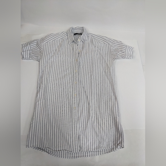 Abercrombie & Fitch Dresses & Skirts - White and Blue pinstripe Short sleeve button down shirt dress with pockets [148]